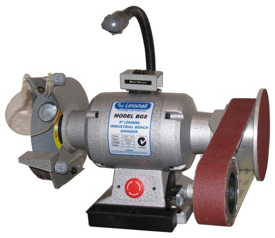 LINISHALL HD 8IN GRINDER WITH 915/50 BELT & DISC ATTACHMENT 