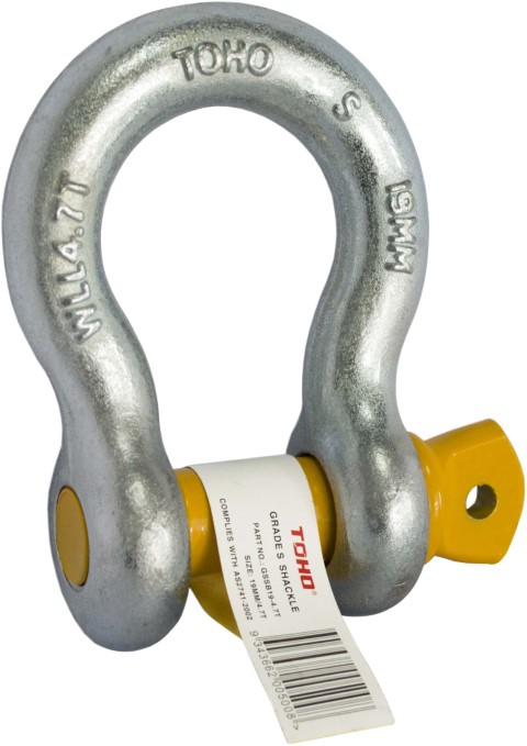 TOHO BOW SHACKLE GALV - GRADE S - 10MM - 1.0T 