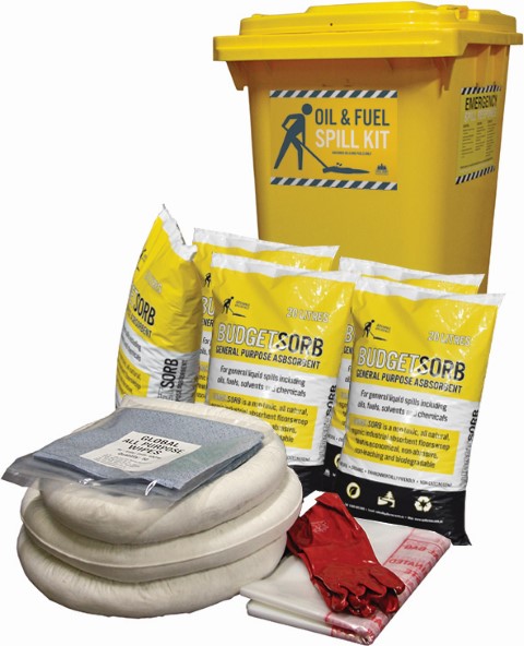 BUDGET OIL & FUEL SPILL KIT 240LTR BIN -- 90L CAPACITY 