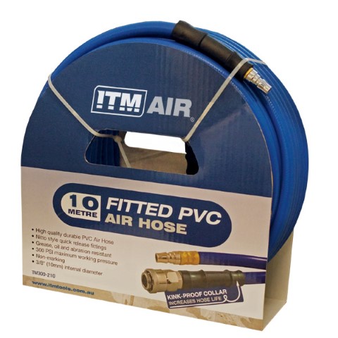 HOSE AIR 10MM X 10M PVC AIR HOSE COMES WITH COUPLERS 