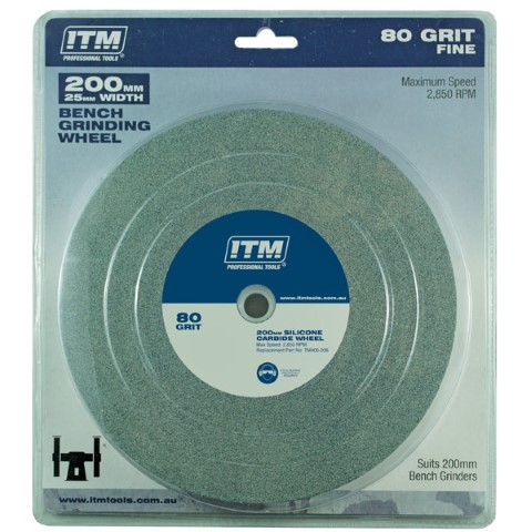 ITM GRINDING WHEEL SILICONE CARBIDE 200 X 25MM 80 GRIT FINE