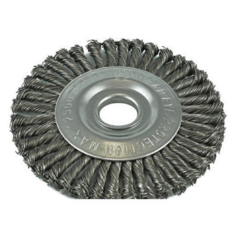 ITM TWIST KNOT PIPELINE WHEEL BRUSH STEEL 125MM 22.2MM THREAD
