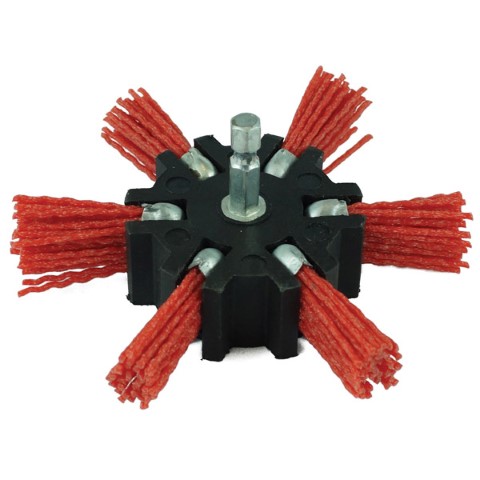 ITM NYLON SPINDLE MOUNTED FLAPPER WHEEL 100MM 80 GRIT 1/4''