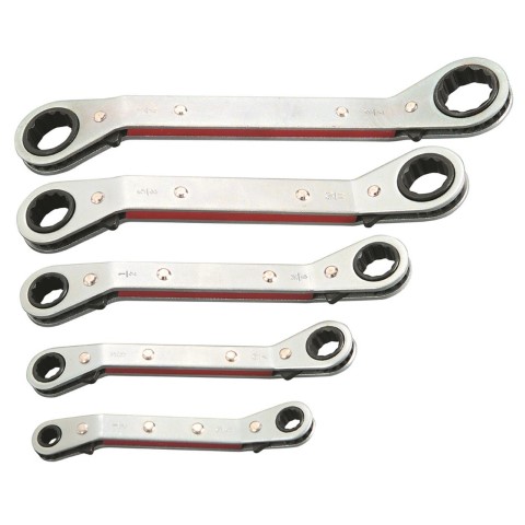 SUPATOOL RATCHET RING SPANNER SET 5PC AF 