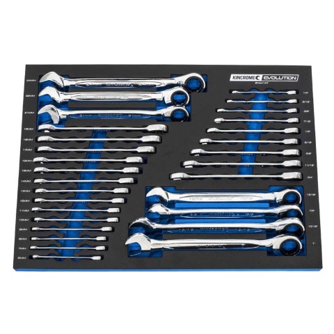 KINCROME EVA TRAY GEAR SPANNERS 30 PIECE 