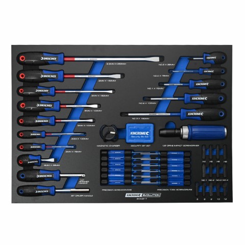 KINCROME EVA TRAY TORQUEMASTER SCREWDRIVER 75 PIECE 