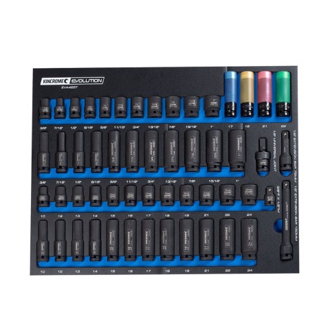KINCROME EVA TRAY IMPACT SOCKET & ACCESSORY DEEP EVOLUTION 54 PIECE
