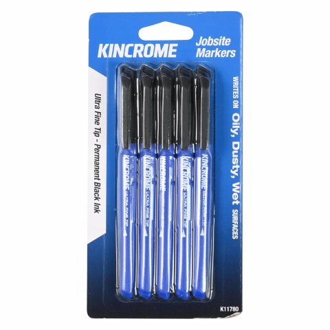 KINCROME PERM MARKER U/F PT 5PK - BLK 