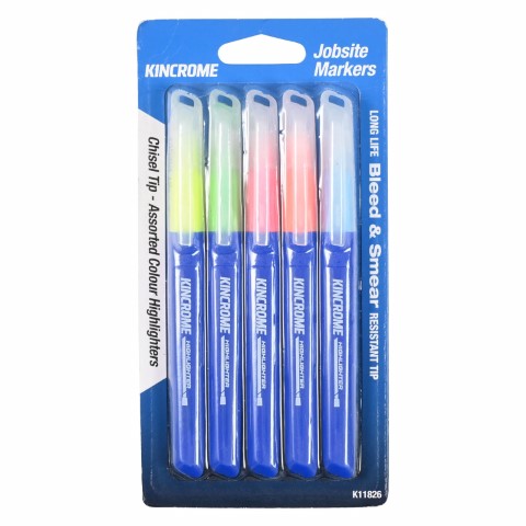 KINCROME FINE TIP HIGHLIGHTER 5PK - MIX 