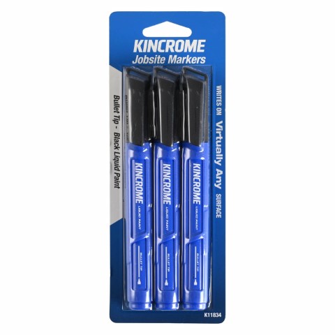 KINCROME PAINT MARKER 3 PIECE - BLACK 