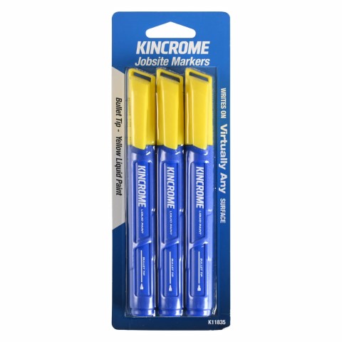 KINCROME PAINT MARKER 3 PIECE - YELLOW 
