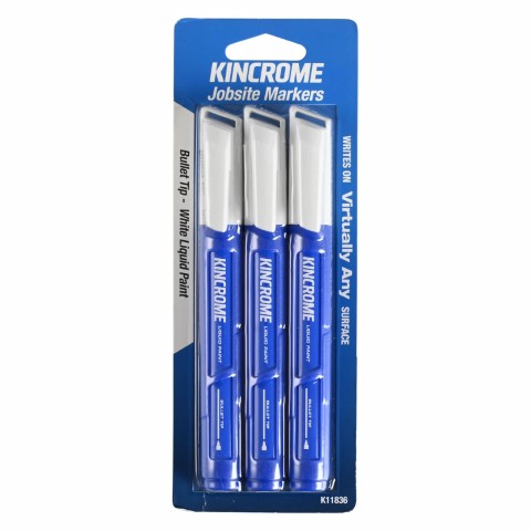 KINCROME PAINT MARKER 3 PIECE - WHITE 