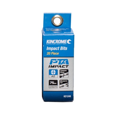 KINCROME IMPACT BIT PH#2 75MM 20 PCK 