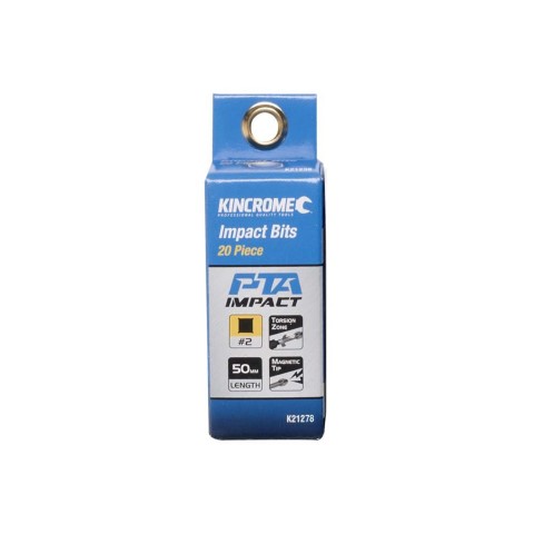 KINCROME IMPACT BIT SQ#2 50MM 20 PCK 