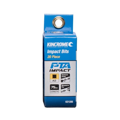 KINCROME IMPACT BIT SQ#2 75MM 20 PCK 