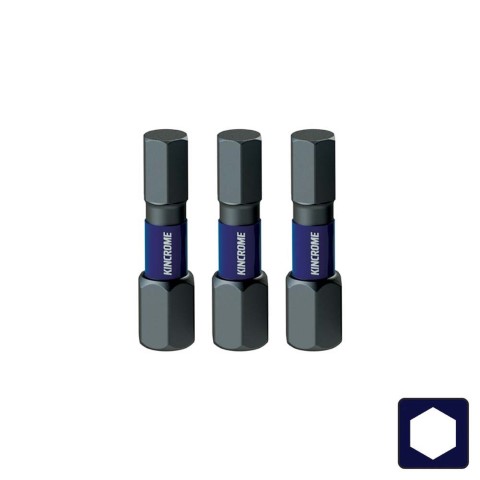 KINCROME - IMPACT BIT HEX 2.5MM 25MM 3PCK 