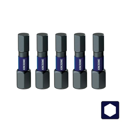 KINCROME - IMPACT BIT HEX 2.5MM 25MM 5PCK 