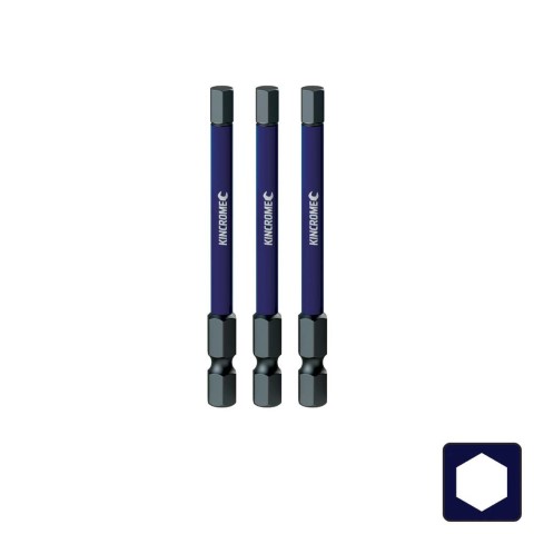 KINCROME - IMPACT BIT HEX 2.5MM 75MM 3PCK 