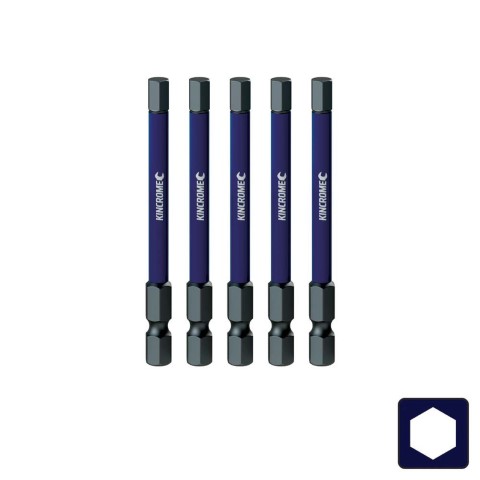 KINCROME - IMPACT BIT HEX 5MM 75MM 5 PCK 