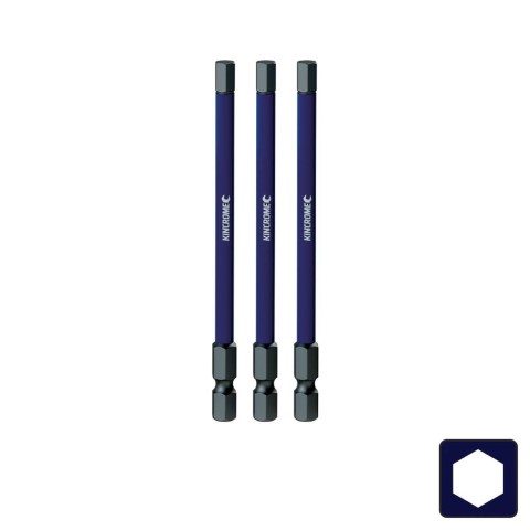 KINCROME - IMPACT BIT HEX 5MM 100MM 3 PCK 