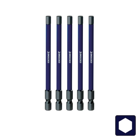 KINCROME - IMPACT BIT HEX 5MM 100MM 5 PCK 