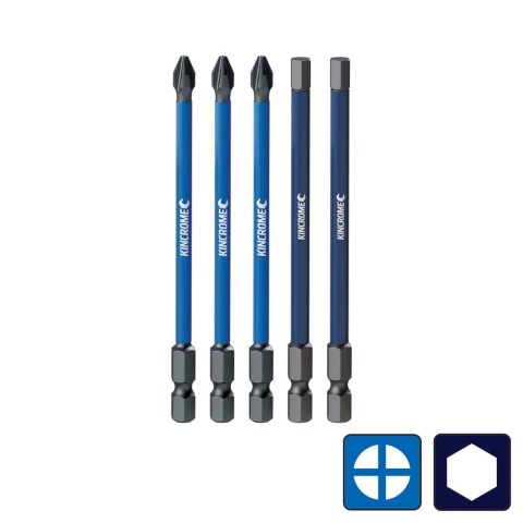 KINCROME IMPACT BIT PH2 HEX 5MM 100MM5P 