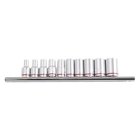 KINCROME SOCKET RAIL 1/4D 10PC  