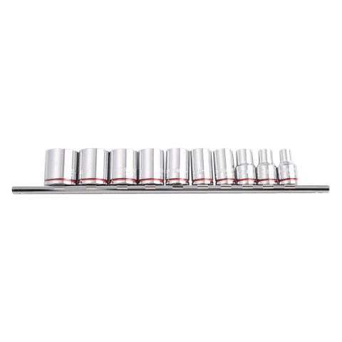 KINCROME SOCKET RAIL 3/8D 10PC  
