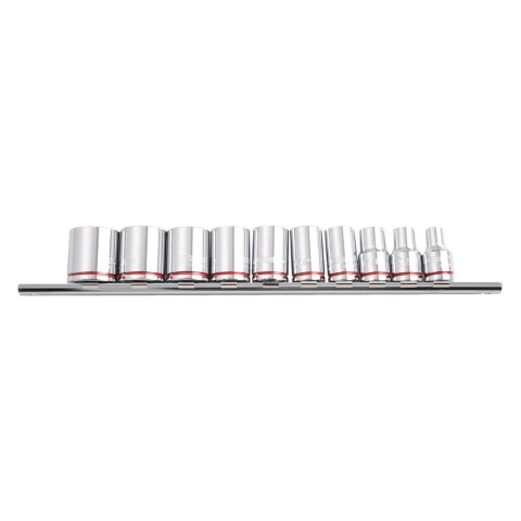 KINCROME SOCKET RAIL 3/8D 10PC  