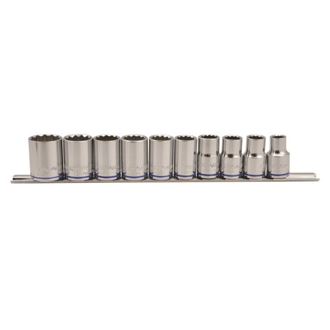 KINCROME 10PC 1/2'' SKTSET RAIL MET ( MP) 