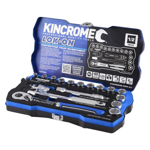KINCROME LOK-ON SOCKET SET 1/2 18P METRIC 