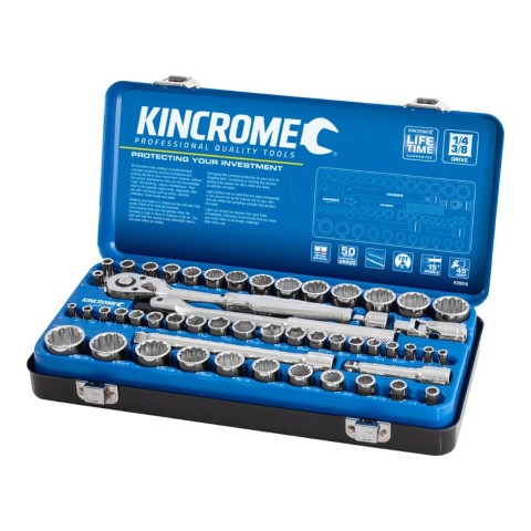 KINCROME SOCKET SET 52 PIECE 1/4 & 3/8'' DRIVE - METRIC & IMPERIAL
