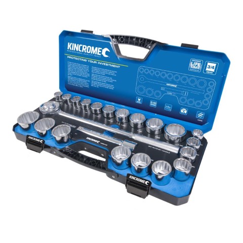 KINCROME SOCKET SET 22 PIECE 3/4'' DRIVE - METRIC & IMPERIAL