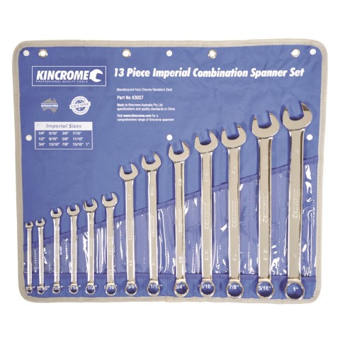 KINCROME SPANNER SET COMBINATION 13 PIECE IMPERIAL 
