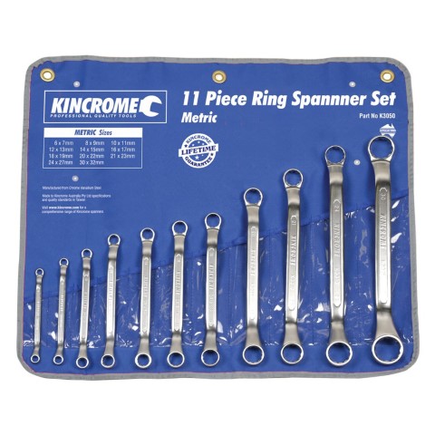 KINCROME SPANNER SET D/RING 11PC M 