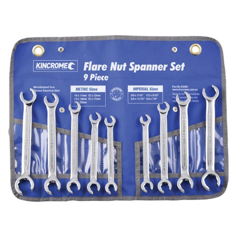 KINCROME FLARE NUT SPANNER SET 9 PIECE 