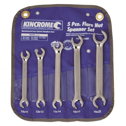 KINCROME SPANNER SET FLARE NUT 5PC METRIC 