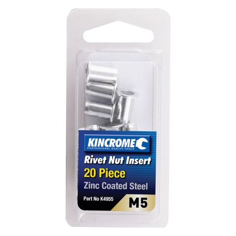 KINCROME RIVNUT ZINC STEEL M5 20 PIECE 