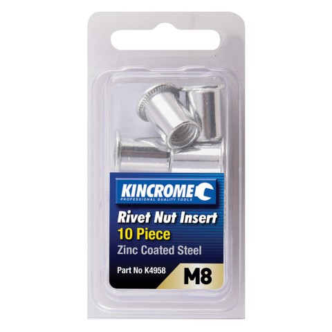 KINCROME RIVNUT ZINC STEEL M8 10 PIECE 