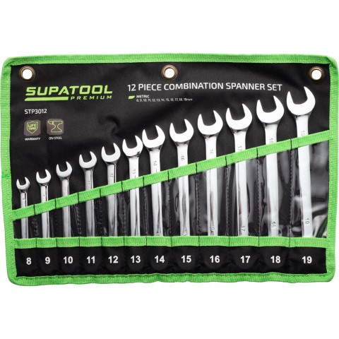 SUPATOOL 12PC COMB SPANNER SET-MET 